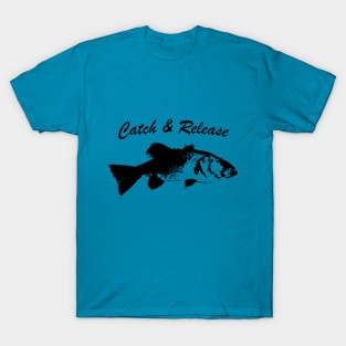 Catch and Release Series, Bass, Black color T-Shirt